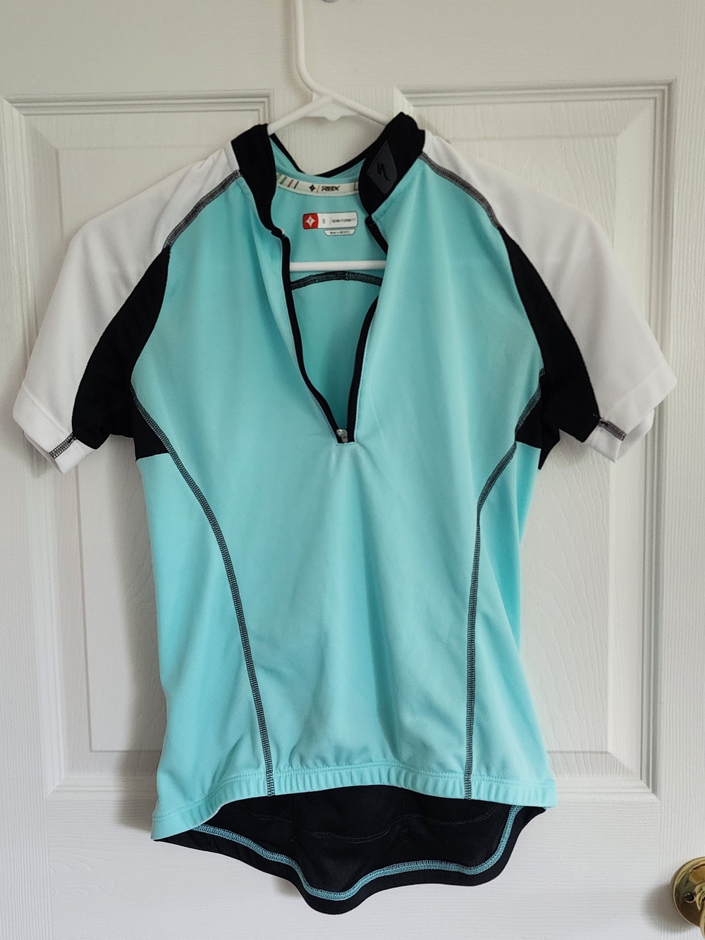 RBX Aqua and Black Semi-Form Fit Cycling Jersey